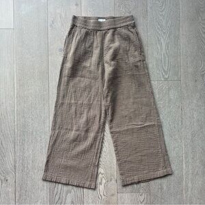 MATE the Label Organic Cotton Gauze Wide Leg Pants in Mineral Women’s Size S